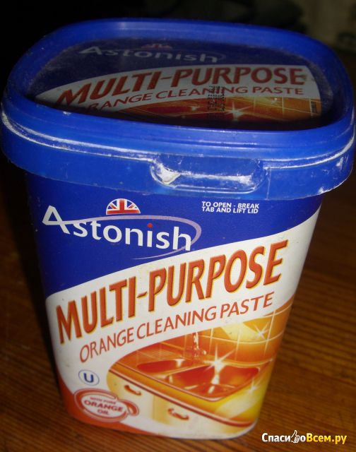 Паста для чистки плит, духовок, посуды, раковин и кафеля Astonish Multi-Purpose Orange
