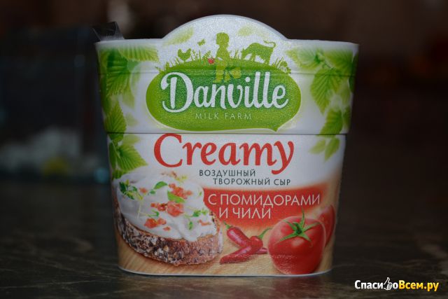 Воздушный творожный сыр Danville Creamy с помидорами и чили