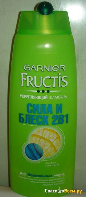 Укрепляющий шампунь Fructis "Сила и блеск 2 в 1" для нормальных волос