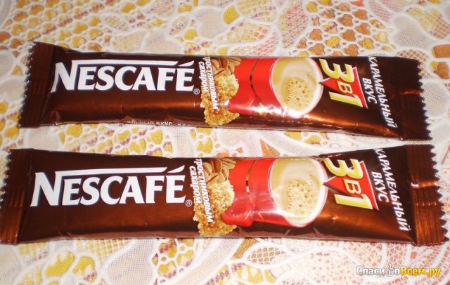 Напиток кофейный растворимый Nescafe 3 в 1 Карамельный вкус
