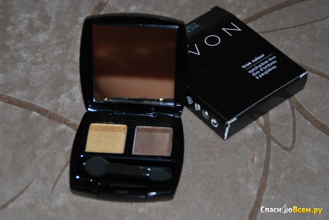 Тени для век Avon "True color" eyeshadow duo Mod gold