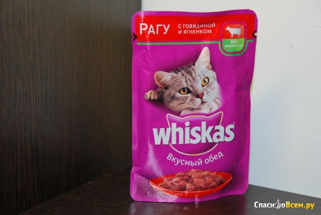 Корм для кошек Whiskas Вкусный обед "Рагу с говядиной и ягненком"