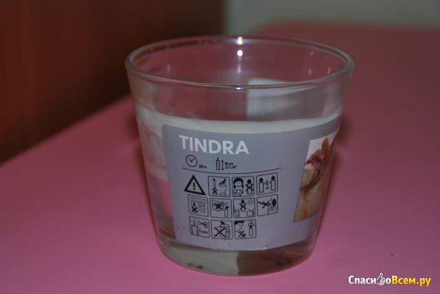 Ароматическая свеча в стакане Тиндра IKEA, естественный