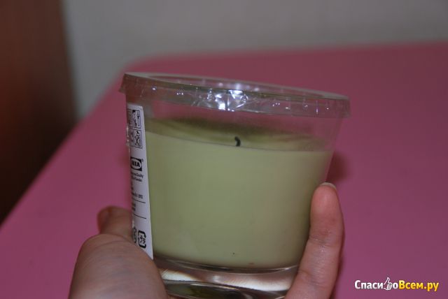 Ароматическая свеча в стакане Тиндра IKEA, зеленый