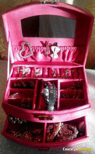 Шкатулка для ювелирных украшений и бижутерии Large Capacity Double Lock Accessories jewelry box
