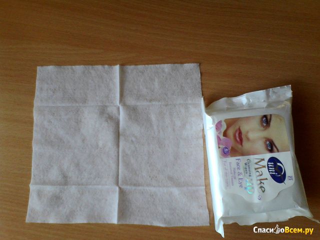 Влажные салфетки для удаления макияжа Uni Make up Face & Eye