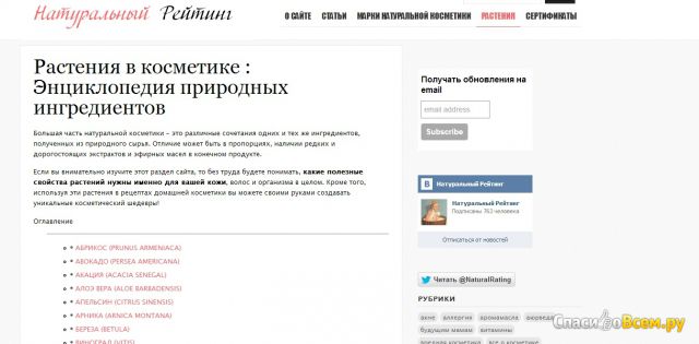 Сайт naturalrating.ru