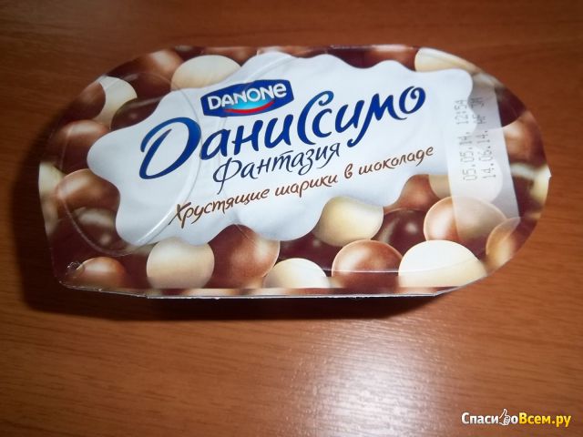 Продукт творожный Danone "Даниссимо Фантазия" Хрустящие шарики в шоколаде