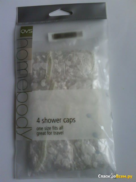 Шапочка для душа QVS homebody полиэтиленовая «4 Shower Caps»