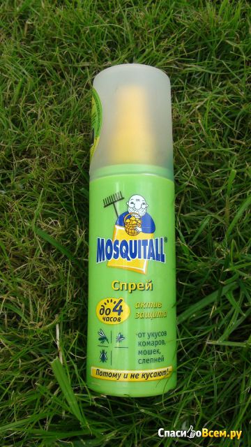 Аэрозоль "Mosquitall актив защита", защита до 4 часов, от укусов комаров, мошек, слепней