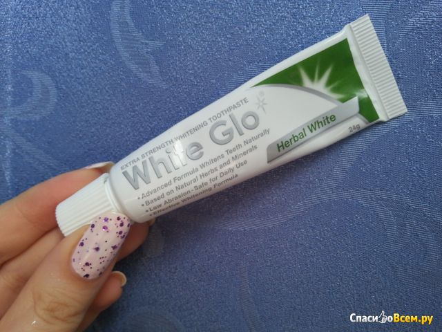 Зубная паста "White Glo" травяная отбеливающая