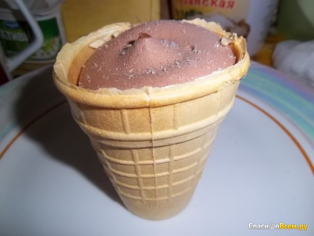 Мороженое шоколадное в вафельном стаканчике с растительным жиром "От Деда Мороза" Вологодское