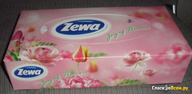 Салфетки бумажные для лица Zewa Joy os flowers неароматизированные