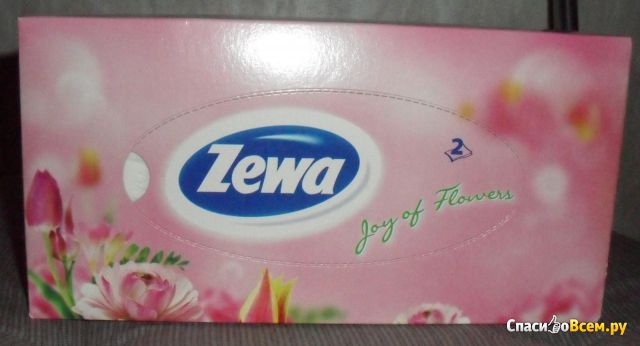 Салфетки бумажные для лица Zewa Joy os flowers неароматизированные