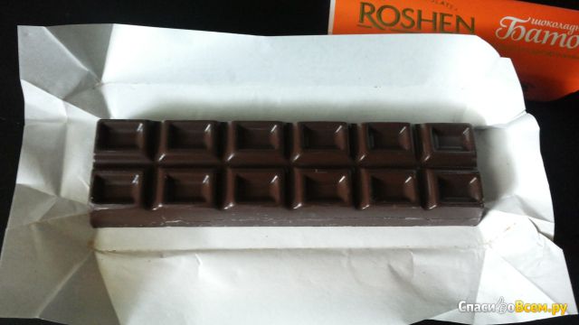 Шоколадный батон Roshen с шоколадной начинкой