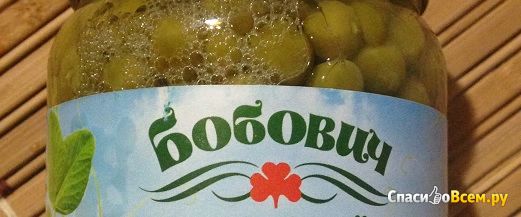 Консервированный зелёный горошек СКЗ "Бобович"