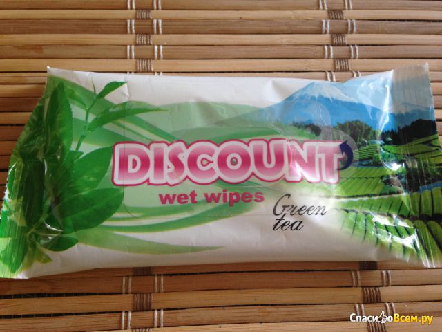 Влажные салфетки "Discount" Green tea