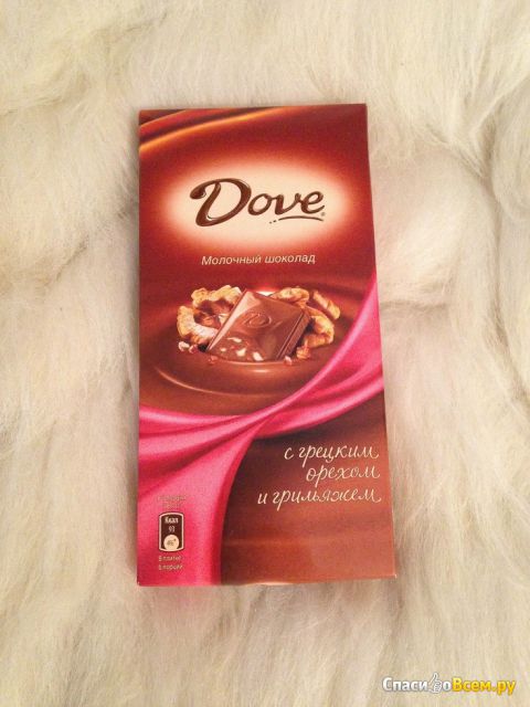 Шоколад "Dove" молочный с грецким орехом и грильяжем