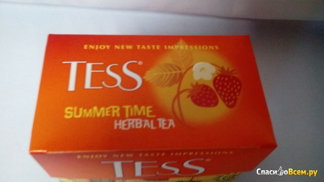 Чай Tess Summer Time в пирамидках гибискус, шиповник, клубника