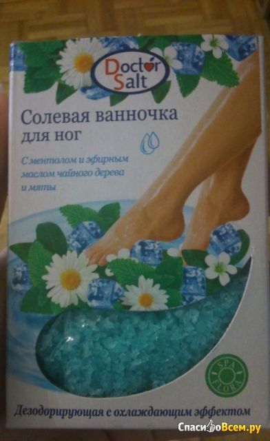Солевая ванночка для ног Doctor Salt с ментолом и маслом чайного дерева и мяты