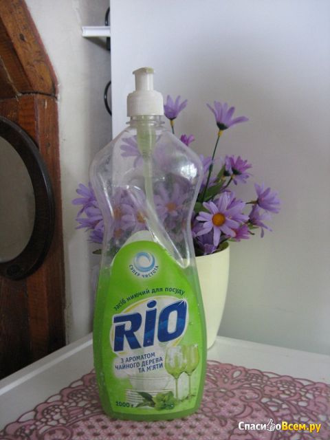 Средство моющее для посуды "Rio" с ароматом чайного дерева и мяты