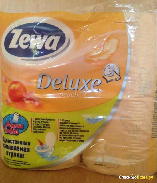 Туалетная бумага "Zewa Deluxe" Peach