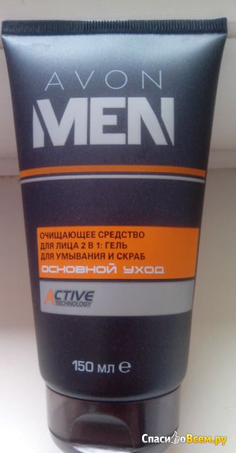 Очищающее средство для лица Avon Men 2 в 1 Гель для умывания и скраб