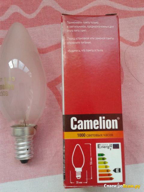 Лампа накаливания свеча матовая Camelion 60/В/FR/E14