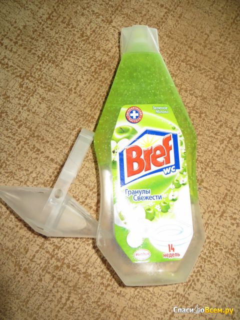 Освежитель для туалета Bref гель "Гранулы свежести" Зеленое яблоко Henkel