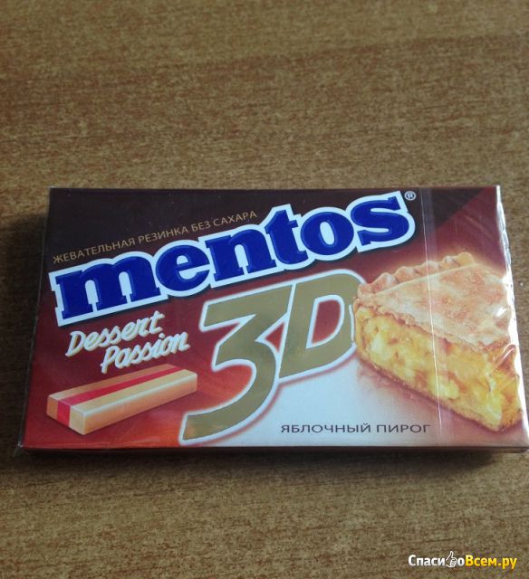 Жевательная резинка "Mentos" 3D Dessert Passion Яблочный пирог