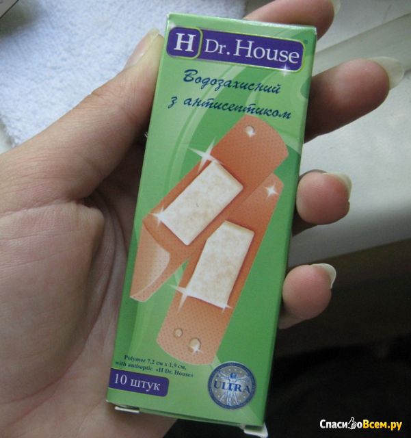 Пластырь H Dr.House водозащитный с антисептиком