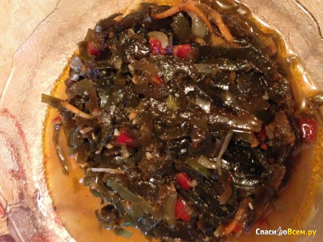 Салат "Матье" Из морской капусты в маринаде по-корейски со спаржей