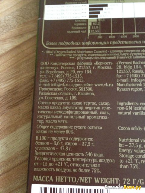 Горький шоколад "Верность качеству" Априори Мята натуральная