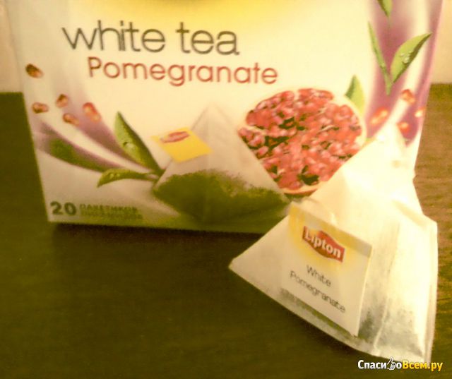 Чай Lipton White tea Pomegranate в пакетиках-пирамидках