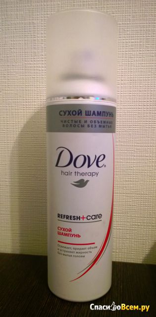 Сухой шампунь для волос Dove hair therapy "Refresh+care"
