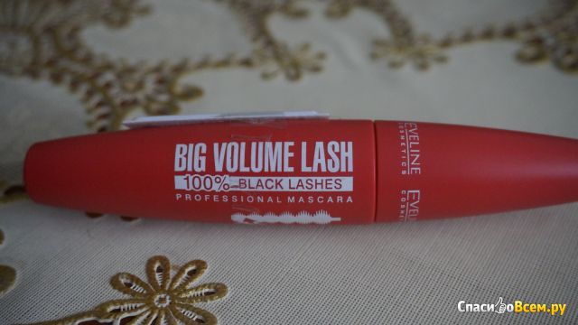 Тушь для ресниц Eveline Big Volume Lash 100% Black Lashes Professional Mascara