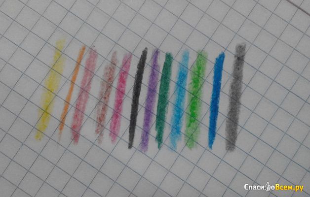 Восковые карандаши "Пифагор" утолщенные 12 цветов