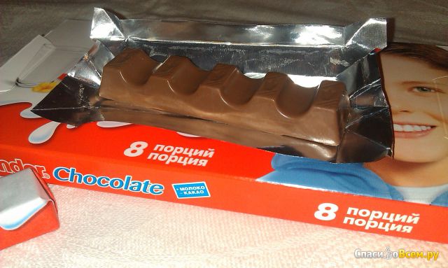 Шоколад молочный Kinder Chocolate с молочной начинкой