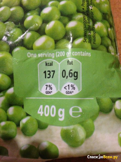 Горошек зеленый "Fine Food" Garden peas свежезамороженный мелкий