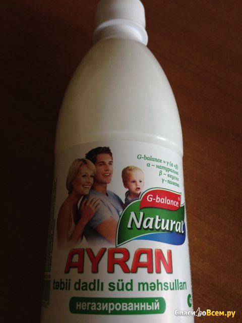 Напиток кисломолочный негазированный G-balance Natural "Айран" 1,5%