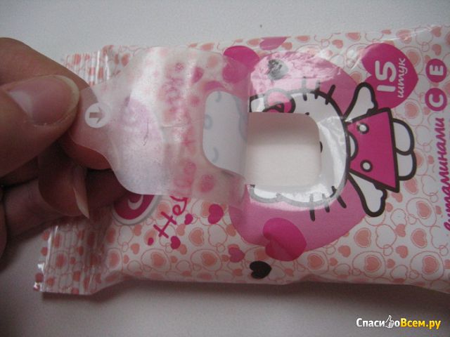 Влажные салфетки Smile "Hello Kitty" с витаминами С, Е
