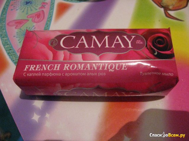 Туалетное мыло Camay French Romantique С каплей парфюма с ароматом алых роз