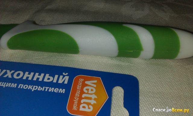 Нож кухонный Vetta с антиналипающим покрытием 5" зелено-белый