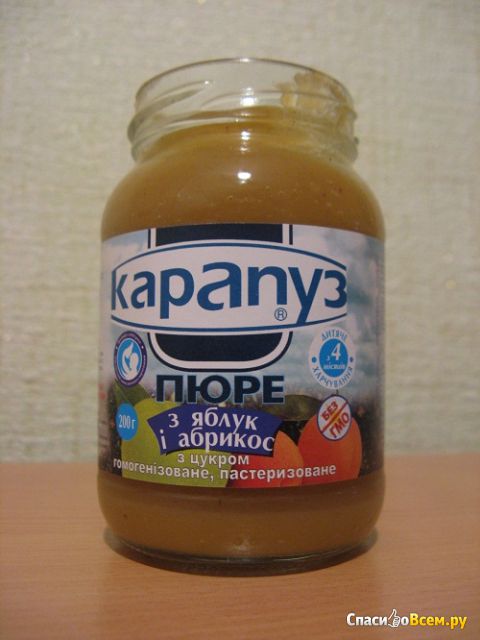 Детское пюре "Карапуз" из яблок и абрикосов