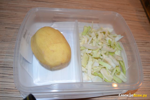 Контейнер двухсекционный Бытпласт "Рондо" для холодильника и микроволновой печи с декором