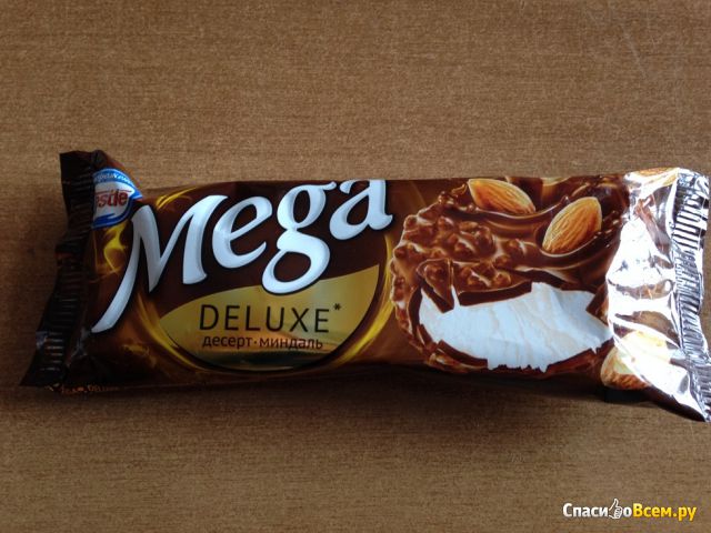 Мороженое с растительным жиром "Nestle" Mega deluxe десерт-миндаль
