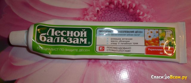 Зубная паста "Лесной бальзам" профилактика заболеваний десен