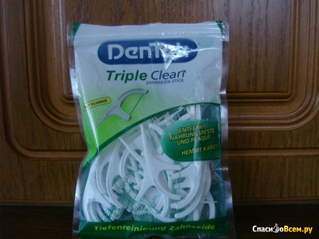Зубочистки с флосс-нитью DenTek Triple Clean floss picks