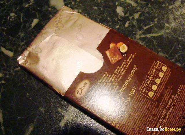 Молочный шоколад Dove с фундуком