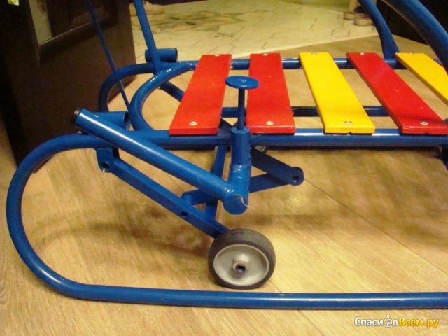Санки с колёсами и толкателем "Санимобиль" Русские игрушки